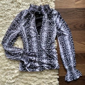 Express snakeskin v neck top
